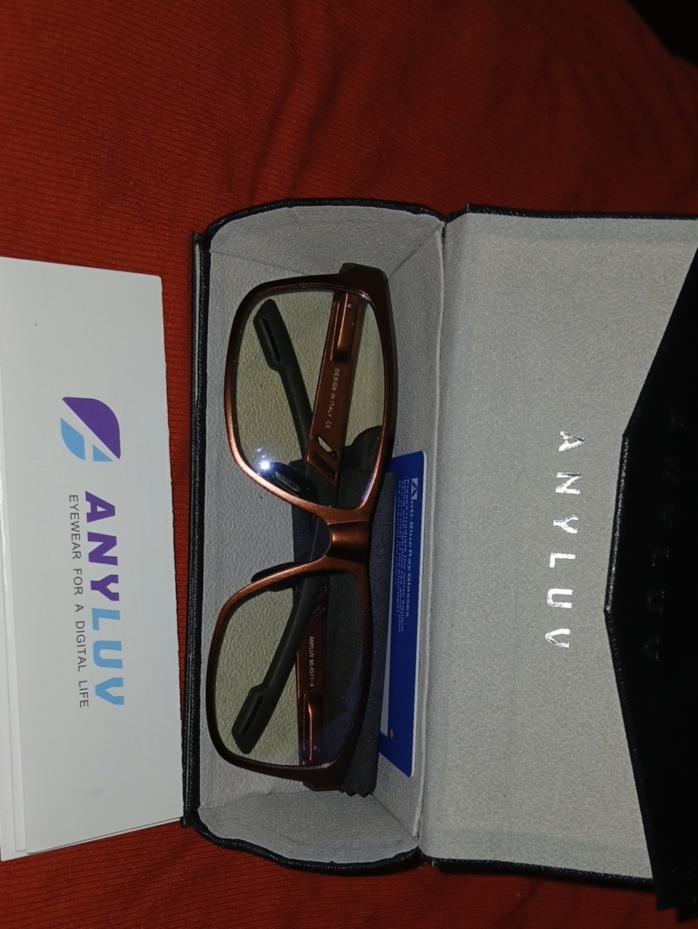 Anyluv Copper Brown Blue Light Blocking Glasses